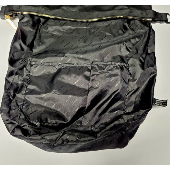 VERSACE Parfums Convertible Rider Backpack Shoulder Tote Bag Black Gold NWOT main image 7